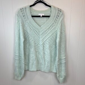 NWT Light Mint Green V-Neck Sweater